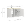 Meuble sous évier de cuisine moderne blanc brillant/chêne Louna