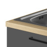 Meuble sous évier de cuisine moderne anthracite mat/chêne Louna