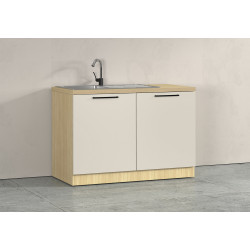 Meuble sous évier de cuisine moderne cachemire/chêne Louna