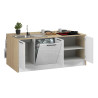 Cuisine complète moderne 3 éléments blanc brillant/chêne Louna