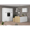 Cuisine complète moderne 3 éléments blanc brillant/chêne Louna
