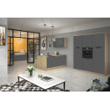 Cuisine compl&egrave;te moderne 3 &eacute;l&eacute;ments anthracite mat/ch&ecirc;ne Louna