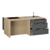 Cuisine complète moderne 3 éléments anthracite mat/chêne Louna