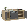 Cuisine complète moderne 3 éléments anthracite mat/chêne Louna