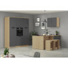 Cuisine complète moderne 3 éléments anthracite mat/chêne Louna