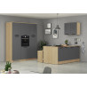 Cuisine complète moderne 3 éléments anthracite mat/chêne Louna