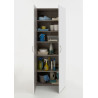 Armoire de buanderie blanche 80 cm/5 tablettes avec serrure Jesy