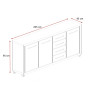 Buffet/bahut contemporain 225 cm chêne houston Vita