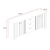 Buffet/bahut contemporain 230 cm chêne castle Verneuil