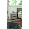 Chevet contemporain 2 tiroirs chêne gris Gladys