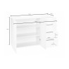 Buffet/bahut moderne 90 cm blanc anthracite mat Onida