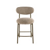 Lot de 2 tabourets de bar modernes en tissu sable Rudy