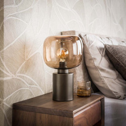 Lampe à poser industrielle en métal brun Siria