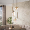 Suspension industrielle en métal beige 5 lampes Siria