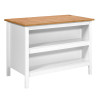 Îlot central de cuisine contemporain 3T blanc/chêne Mylena