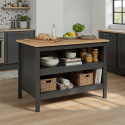 &Icirc;lot central de cuisine contemporain ch&ecirc;ne/anthracite Mylena