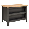Îlot central de cuisine contemporain 3T anthracite/chêne Mylena