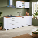 Kitchenette 230 cm contemporaine blanc/ch&ecirc;ne Mylena