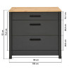 Bloc cuisine 5 éléments contemporain chêne/anthracite Mylena