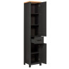Colonne de salle de bain 2P moderne anthracite/chêne Venitia
