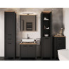 Colonne de salle de bain 2P moderne anthracite/chêne Venitia
