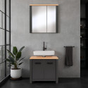 Ensemble salle de bain moderne 2 &eacute;l&eacute;ments anthracite/ch&ecirc;ne Venitia