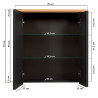 Ensemble salle de bain moderne 3 éléments anthracite/chêne Venitia