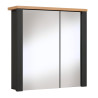 Ensemble salle de bain moderne 4 éléments anthracite/chêne Venitia