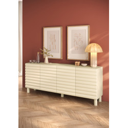 Buffet/bahut moderne 4 portes coloris cr&egrave;me Adriatic