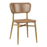 Chaise de restaurant d'extérieur empilable en tressage cordé Davida