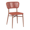 Chaise de restaurant d'extérieur empilable en tressage cordé Davida