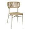 Chaise de restaurant d'extérieur empilable en tressage cordé Davida