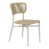 Chaise de restaurant d'extérieur empilable en tressage cordé Davida