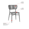 Chaise de restaurant d'extérieur empilable en tressage cordé Davida