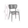 Chaise de restaurant d'extérieur empilable en tressage cordé Davida