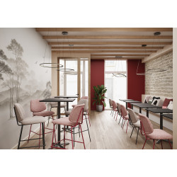 Chaise de restaurant en tissu Frankie (lot de 2)