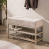 Banc d'entrée industriel 86 cm en métal beige Teresa