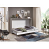 Lit escamotable horizontal contemporain gris sahara Jawal