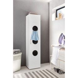 Armoire à linge blanche 3 paniers profondeur 69 cm Jesy