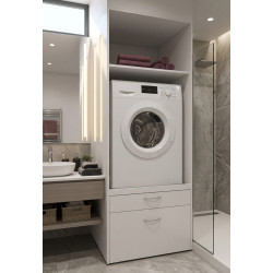 Meuble pour machine à laver contemporain blanc Jesy