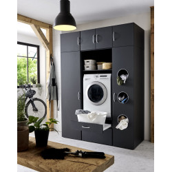 Meuble pour machine à laver contemporain graphite Jesy