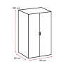 Armoire buanderie graphite 2 portes profondeur 69 cm Jesy