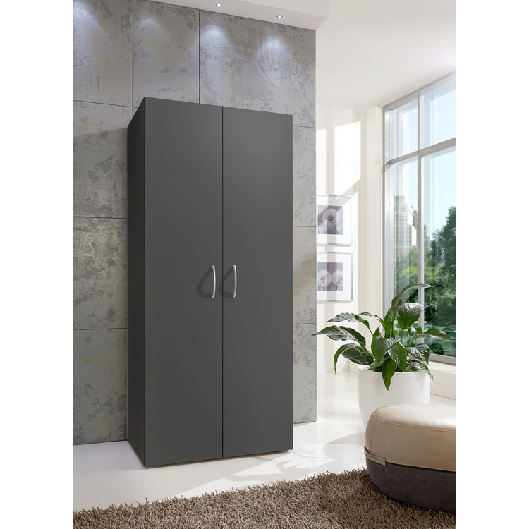 Armoire buanderie graphite 6 tablettes profondeur 40 cm Jesy