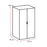Armoire buanderie graphite 5 étagères profondeur 40 cm Jesy