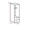 Armoire penderie de buanderie graphite profondeur 40 cm Jesy