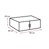 Surmeuble 2 portes graphite profondeur 40 cm Jesy