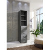 Armoire buanderie graphite 6 tiroirs/2 étagères profondeur 40 cm Jesy