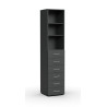 Armoire buanderie graphite 6 tiroirs/2 étagères profondeur 40 cm Jesy