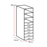 Armoire buanderie graphite 6 tiroirs/2 étagères profondeur 40 cm Jesy