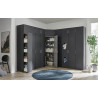 Armoire de buanderie rangement coulissant extractible graphite Jesy